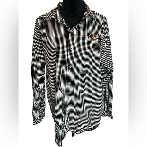 UNIVERSITY OF MISSOURI MIZZOU TIGERS CHECKERED LONG SLEEVE BUTTON UP MENS XL - Picture 5 of 8